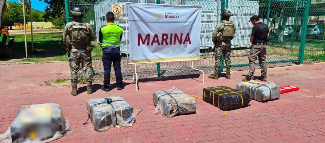 En el recinto portuario de manzanillo, colima, marina asegura presunta carga ilícita