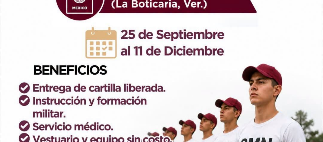 Altotonga invita a jóvenes a liberar su Cartilla Militar en solo tres meses