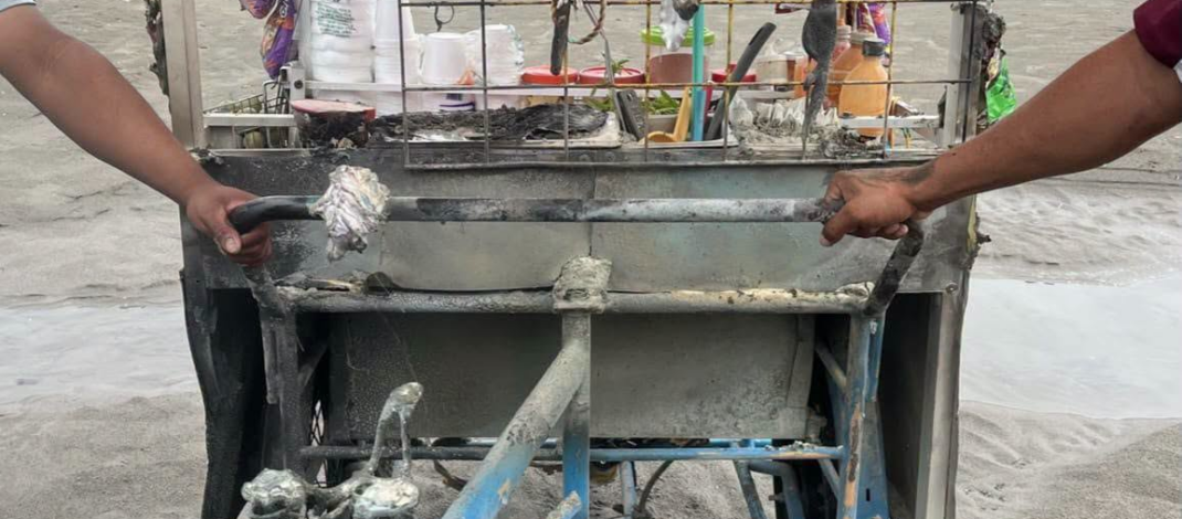 Atiende Protección Civil municipal de Veracruz incendio en comercio ambulante