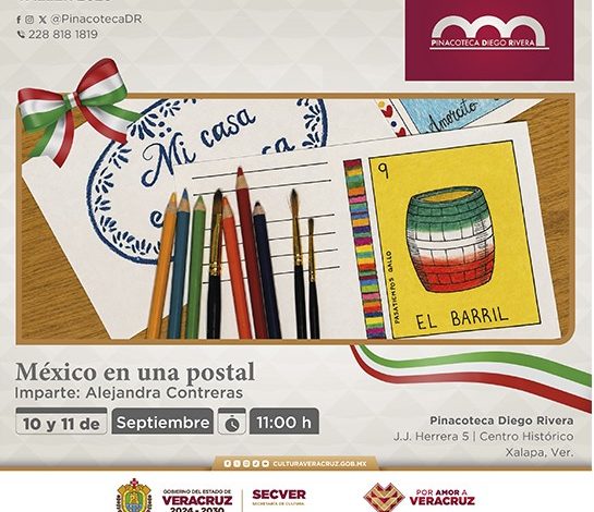Taller de postales ilustradas en la Pinacoteca Diego Rivera