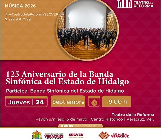 Concierto de la Banda Sinfónica del Estado de Hidalgo en el Teatro de la Reforma