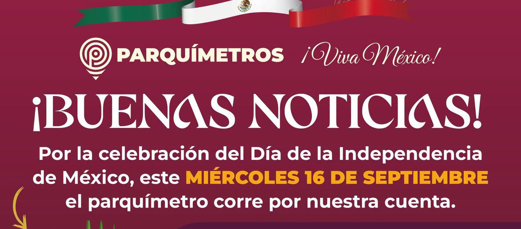 Suspende Ayuntamiento de Veracruz cobro de parquímetros este 16 de septiembre