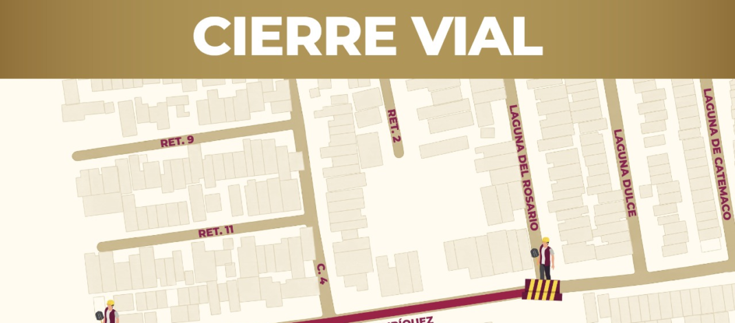 Anuncian cierre vial por rehabilitación de drenaje pluvial en colonia El Coyol Sección A