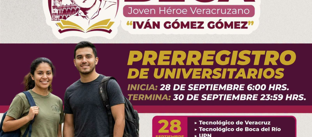 Anuncia Rosa María prerregistro para la Beca “Joven Héroe Veracruzano Iván Gómez Gómez”