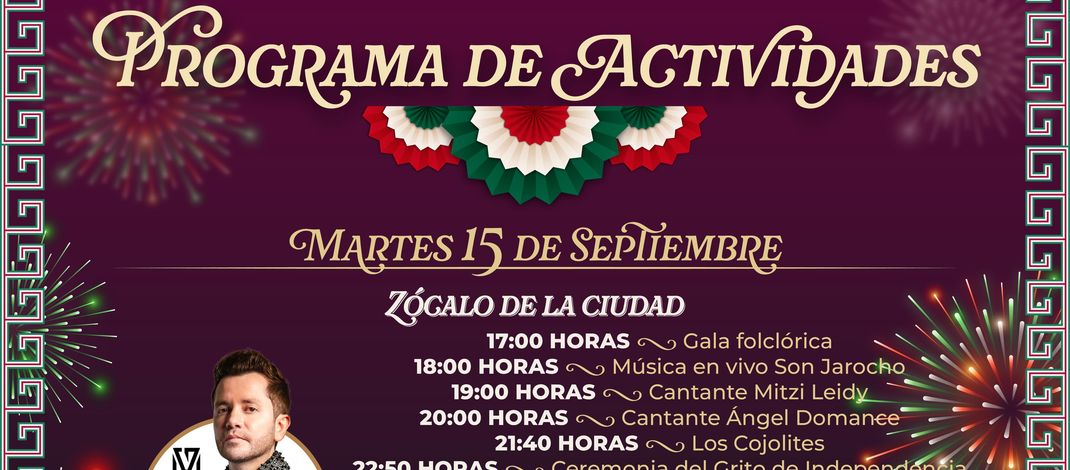 La ciudad de Veracruz vivirá un Grito Heroico este 15 de septiembre con Memo Garza