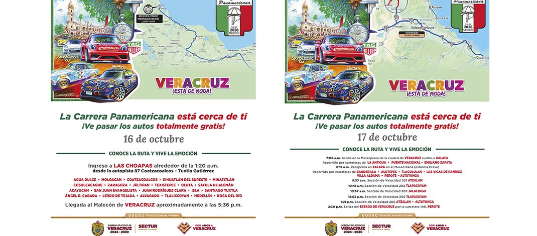 Veracruz y Xalapa, puntos clave de la Carrera Panamericana