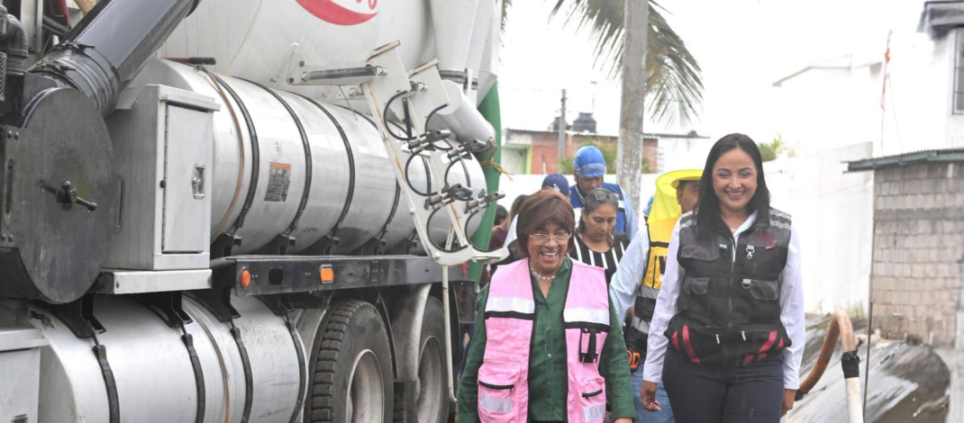 Supervisa Rosa María obras de rehabilitación del drenaje pluvial en El Coyol