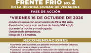 Mantiene Ayuntamiento de Veracruz monitoreo por Frente Frío 2 y exhorta a la población a extremar precauciones