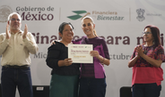 Presidenta Claudia Sheinbaum al cumplir meta de 56 mil 500 créditos FINABIEN en Michoacán para que mujeres emprendan