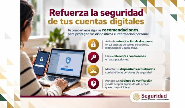 SSPC emite recomendaciones para fortalecer la seguridad en cuentas y dispositivos digitales